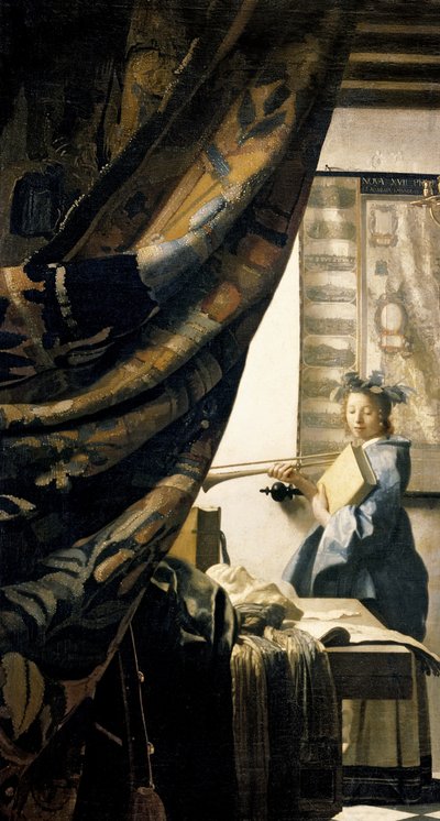 Das Atelier des Künstlers, ca. 1665-66 (Detail) von Jan Vermeer van Delft